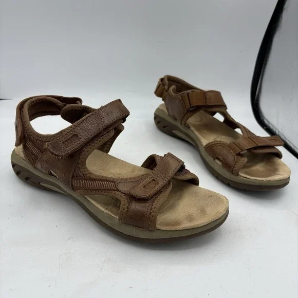 Earth Spirit Shoes Womens Size 10 Gelron 2000 Dewey Brown Leather Sandals - Picture 1 of 10